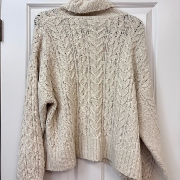 Cozy Cream Cable Knit Turtleneck Sweater - Picture 2 of 5